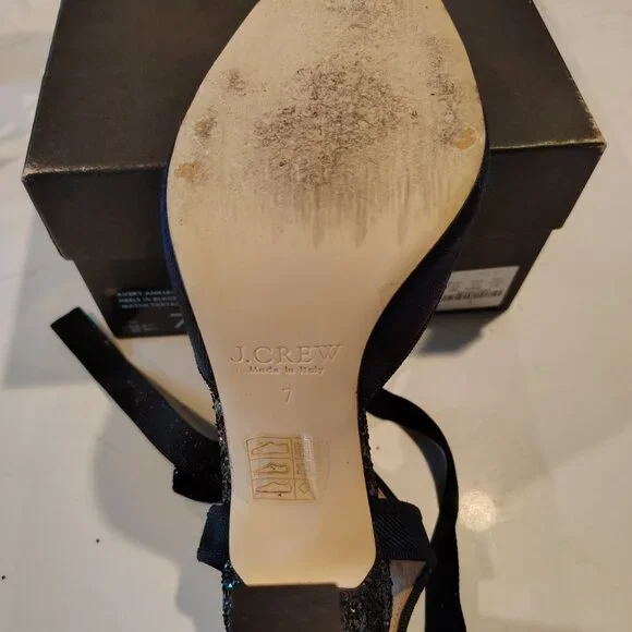 J. Crew Collection - Italian Made Green/Black Ankle-tie Pump - Picture 5 of 6